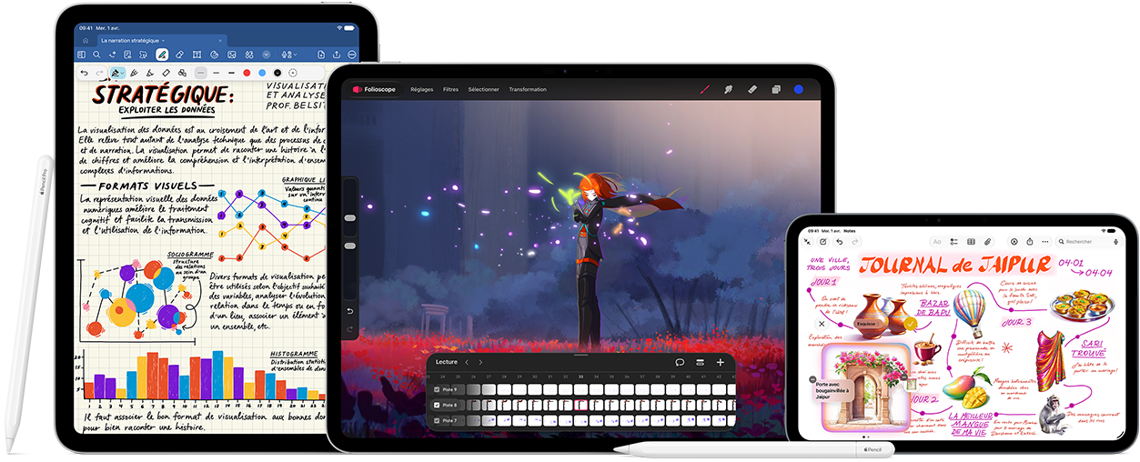 Des iPad et des Apple Pencil (USB-C)