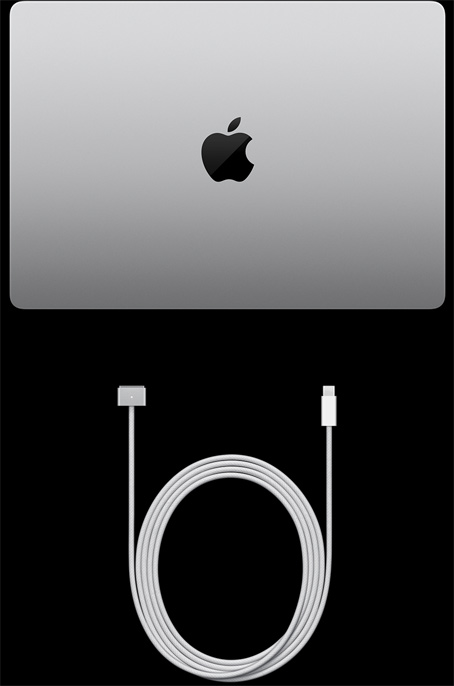 14palcový MacBook Pro a USB‑C / MagSafe 3 kabel