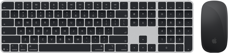 Touch ID-ga Magic Keyboardi ja Magic Mouse’i ülaltvaade