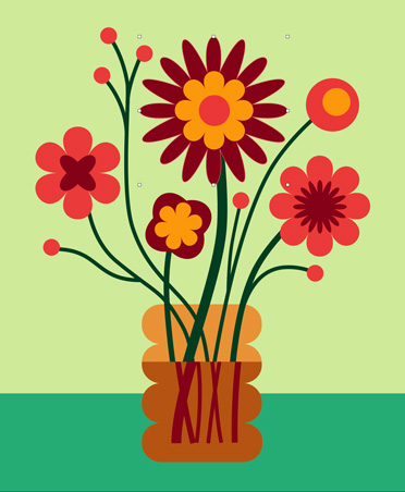 Colorful illustration of flowers, Pixelmator Pro drawing tools