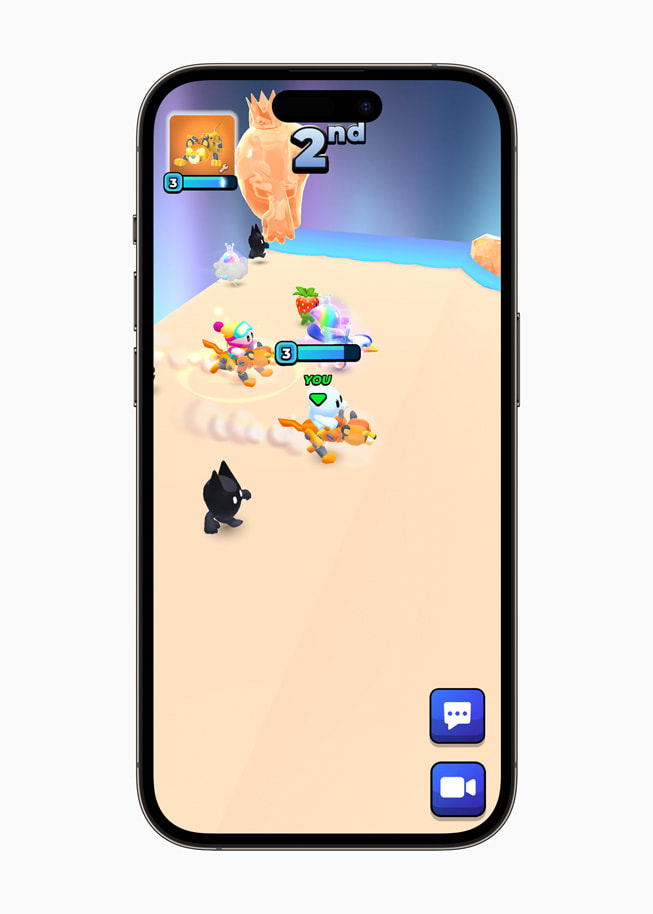Figurer i racingspelet Pocket Champs på iPhone 14 Pro.
