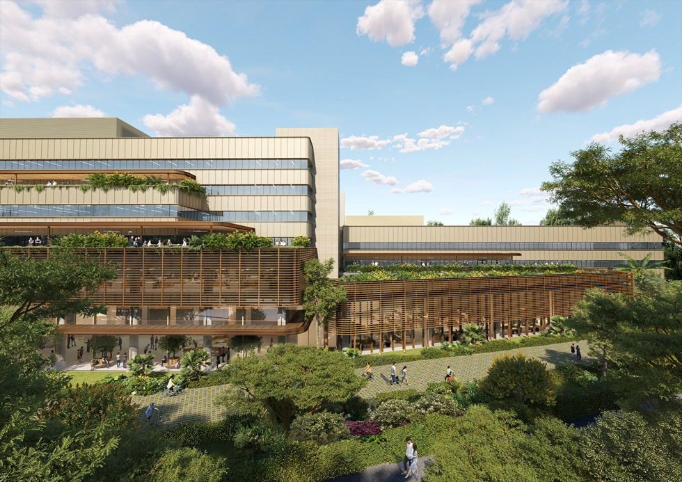 A zoomed-out photo of Apple’s Singapore campus in Ang Mo Kio.