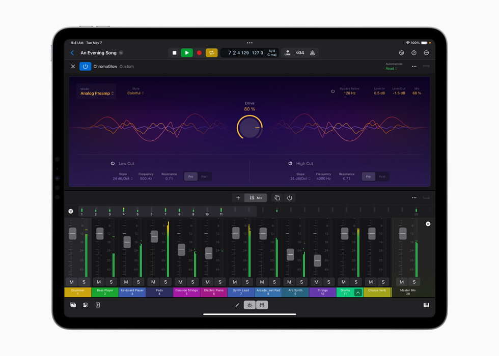 A ChromaGlow screen is shown on 13-inch iPad Pro.