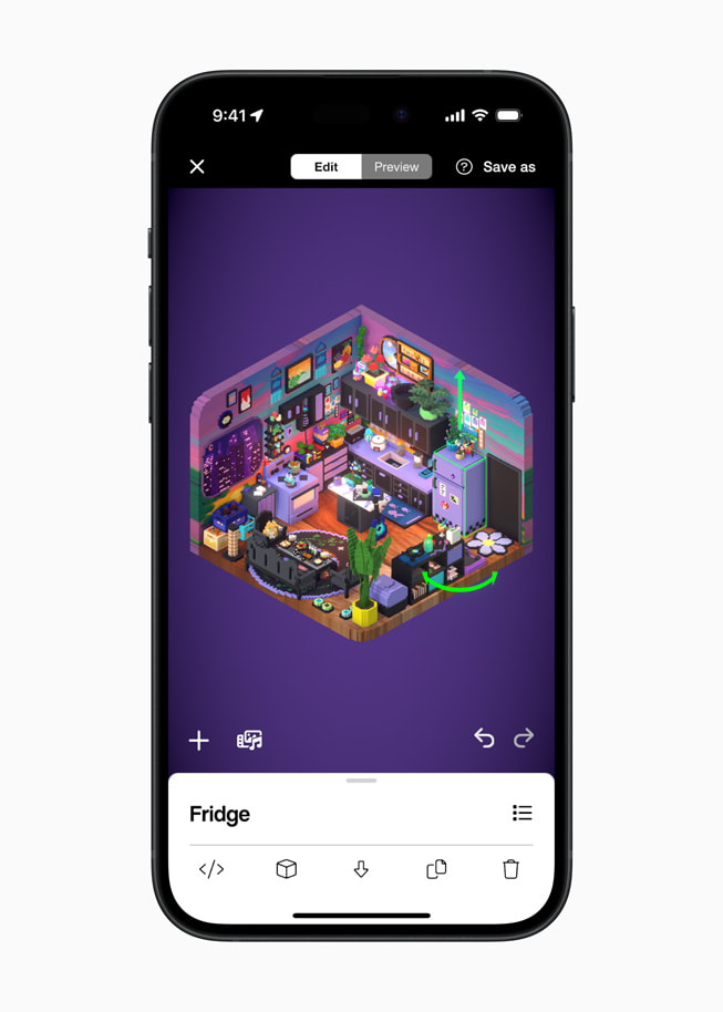 An edit screen in the Rooms app displayed on iPhone 15 Pro. 