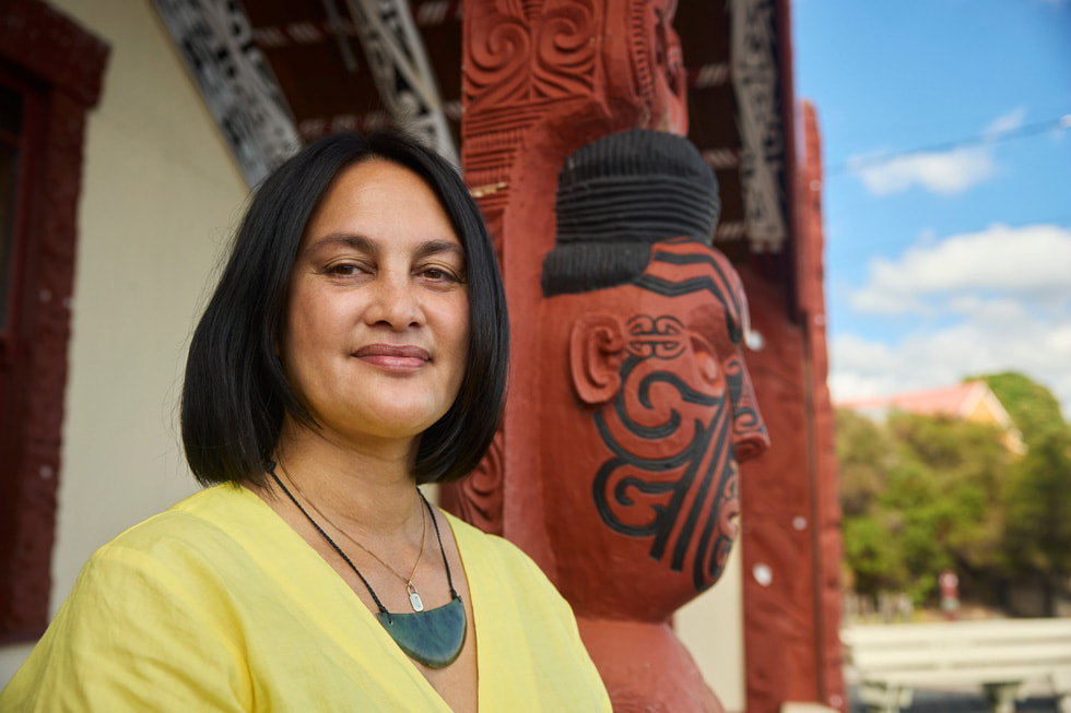 An outdoor portrait of Annie Balle from the Tūhourangi Tribal Authority.