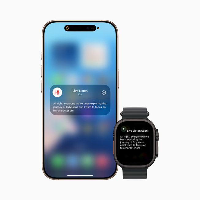 Live Listen is shown on iPhone 16 and Apple Watch.