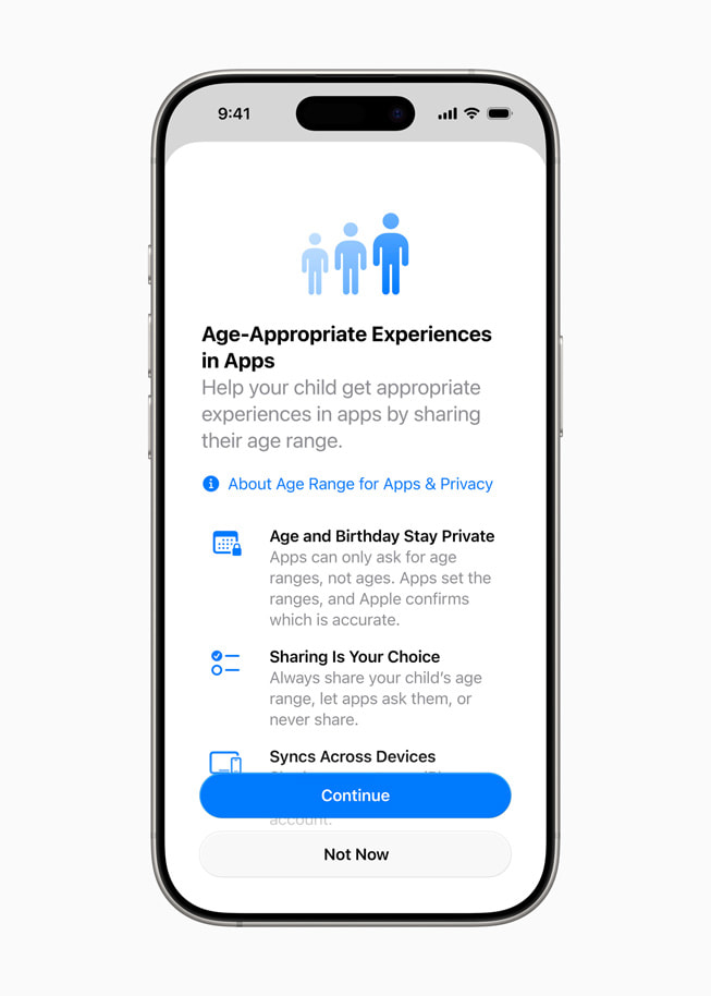 An image of the Age-Appropriate Experiences in Apps feature displayed on iPhone.