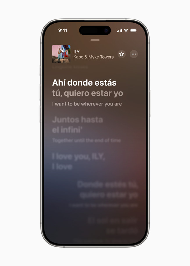 In Apple Music, the new Lyrics Translation feature is shown.