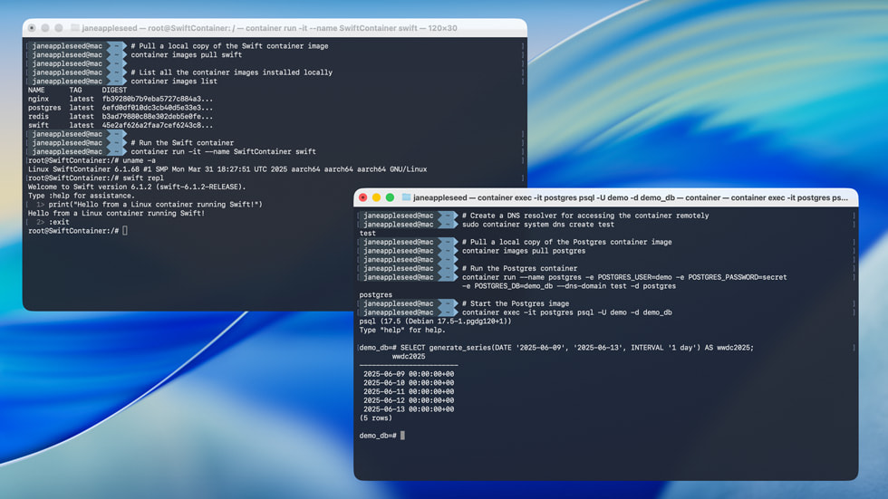 A Containerization framework screen shown on 16-inch MacBook Pro.