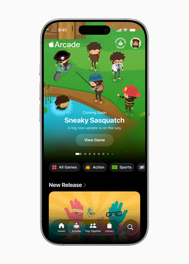 Apple Arcade displayed on iPhone 16 Pro. 