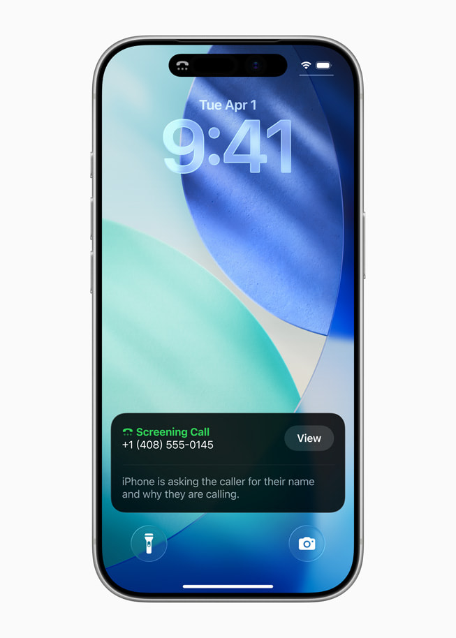 iPhone 17 Pro shows and incoming call with the following message on the screen: iPhone is asking the caller for their name and why they are calling.