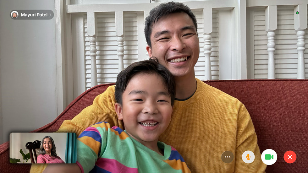 Apple TV shows a FaceTime conversation.