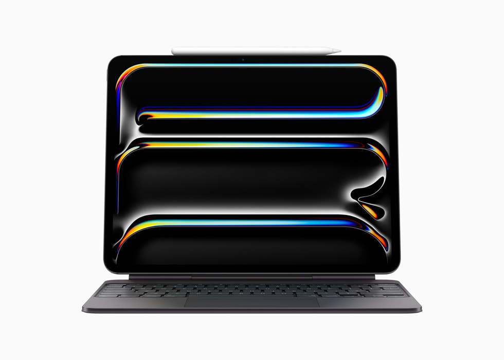 Un iPad Pro con un Magic Keyboard y un Apple Pencil Pro. 