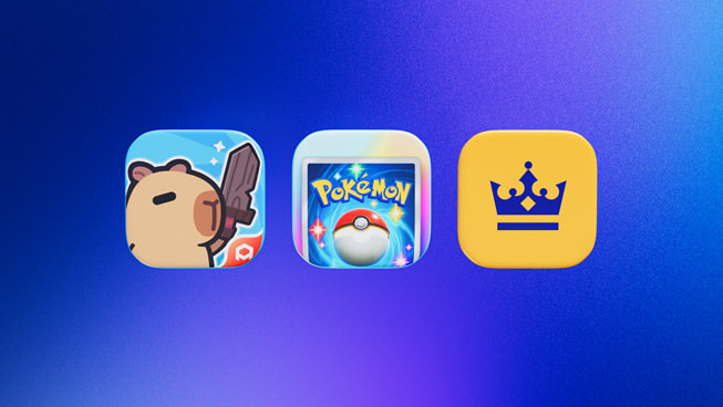 Three icons representing Capybara Go!, Pokémon TCG Pocket, and Thronefall.