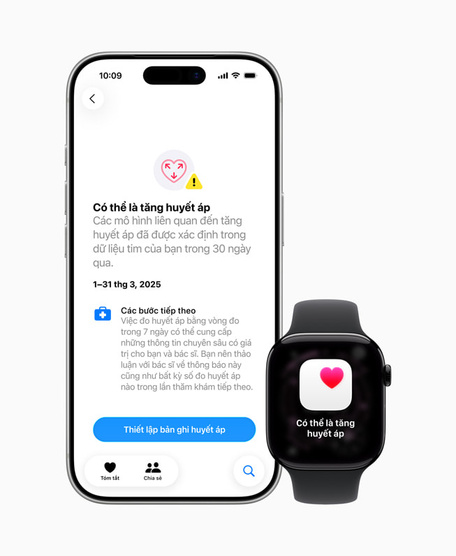 iPhone 17 Pro và Apple Watch Series 11 của người dùng hiển thị thông báo "Possible Hypertension" và cung cấp thêm thông tin chi tiết. 