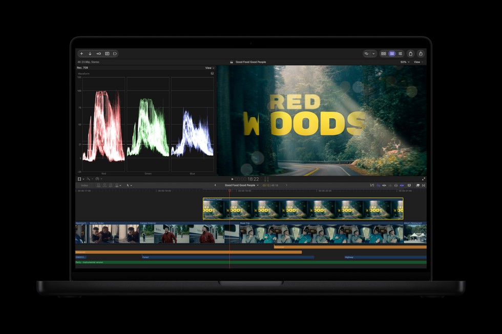MacBook Pro shows an editing screen in Pixelmator Pro.