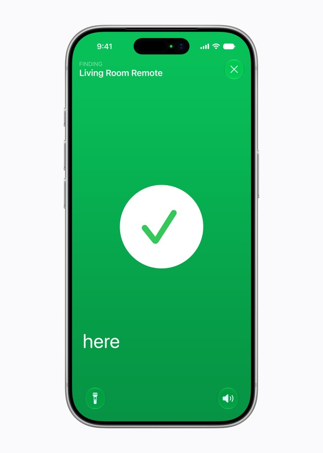 An iPhone 18 Pro screen shows Find My locating a Siri Remote, with the message “80 ft ahead.”