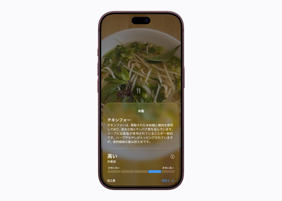 iPhoneでSiriモードを利用し、画像に関する情報を収集しているユーザー。