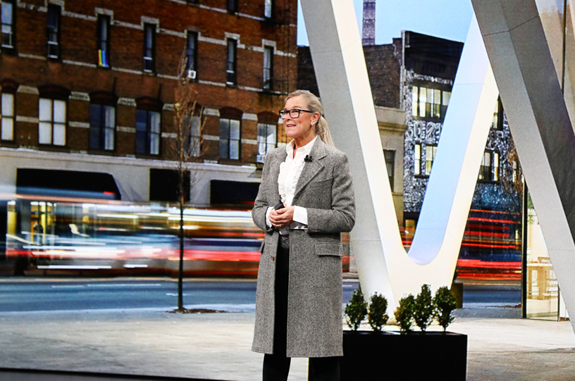 Angela Ahrendts on stage.