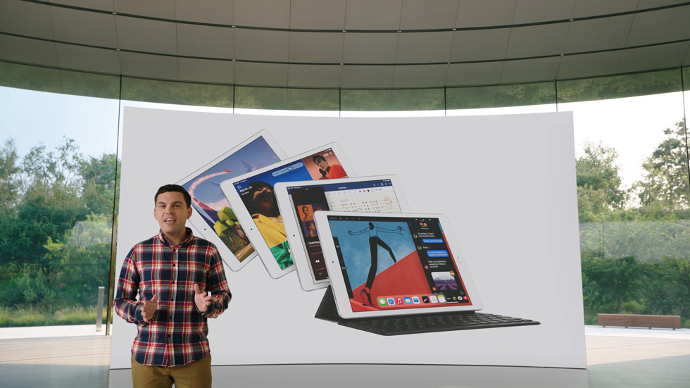 Ted Merendino unveils the eight-generation iPad.