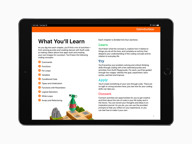 Everyone Can Code Puzzles on iPad.