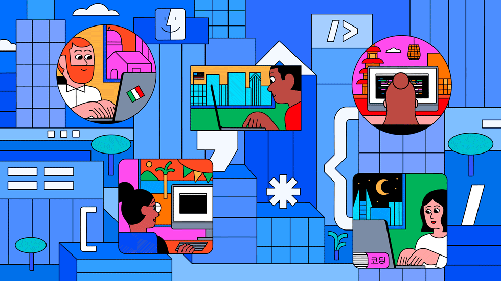 An illustration depicting app developers. 