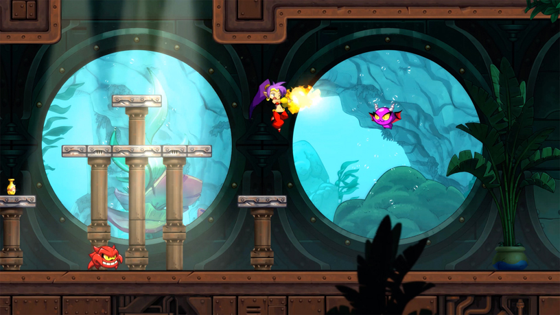 Screenshot of WayFoward’s “Shantae and the Seven Sirens” on Apple Arcade.