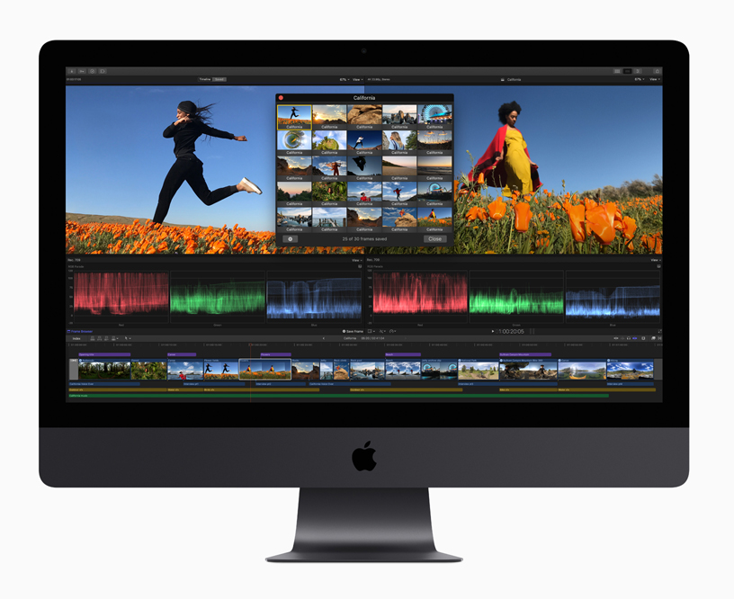 iMac with screenshot of Final Cut Pro X.
