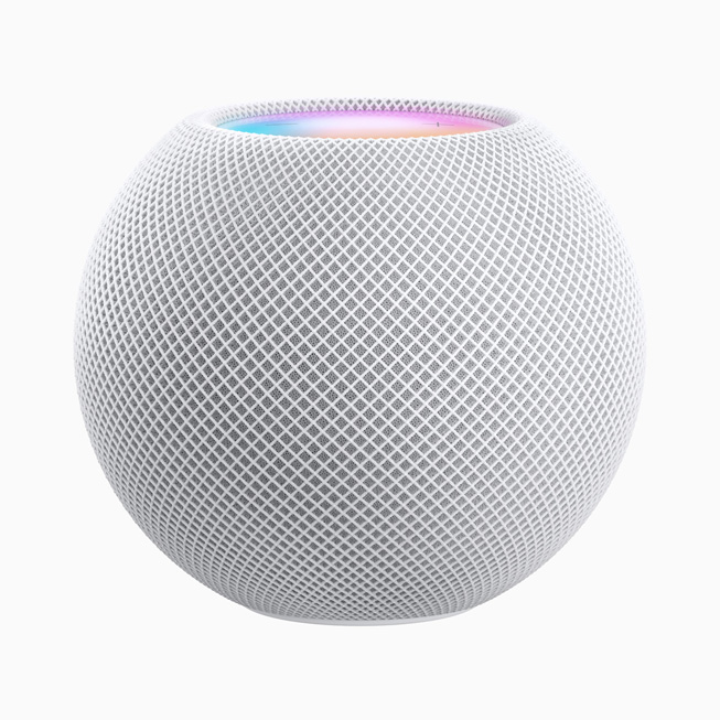 HomePod mini shown in white.