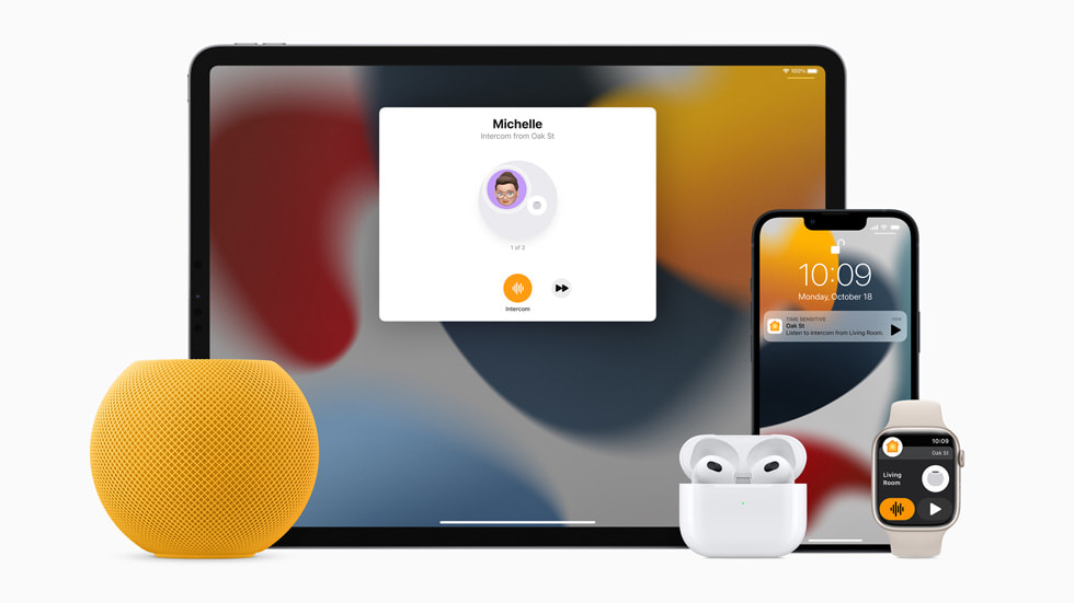 HomePod mini can be used with iPad, iPhone, Apple Watch, and AirPods.
