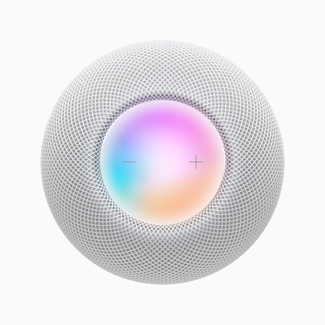 A top-down view of the touch surface on HomePod mini.