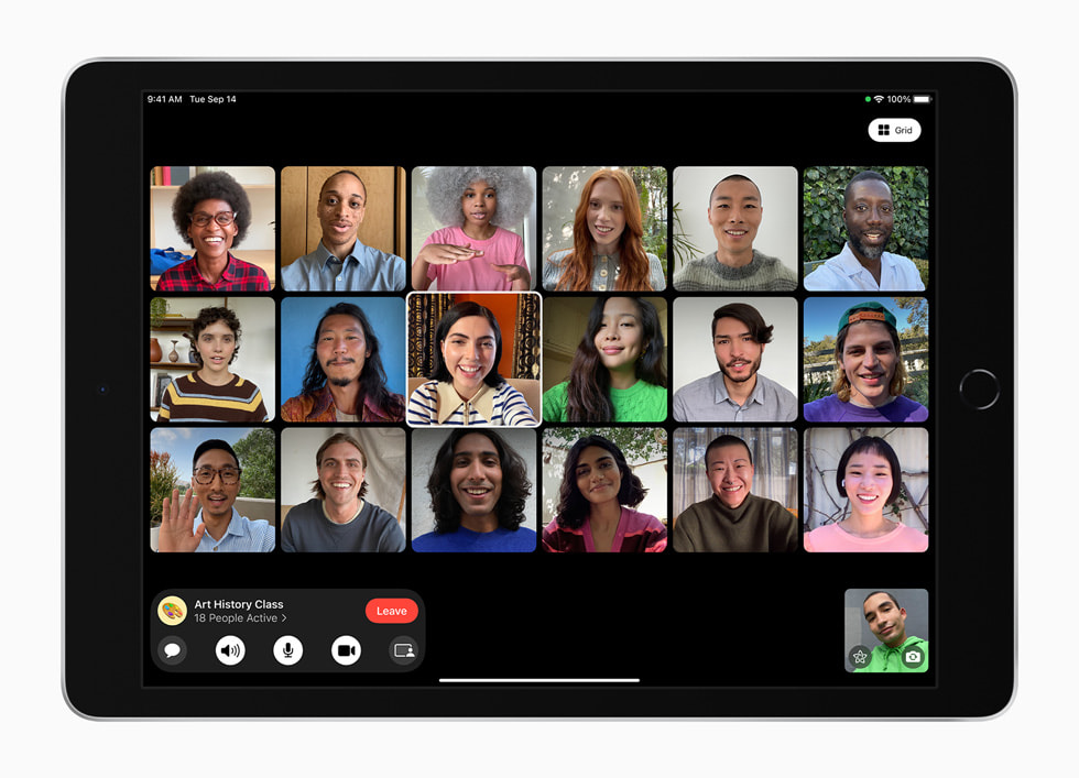 A Group FaceTime call displayed on the new iPad.
