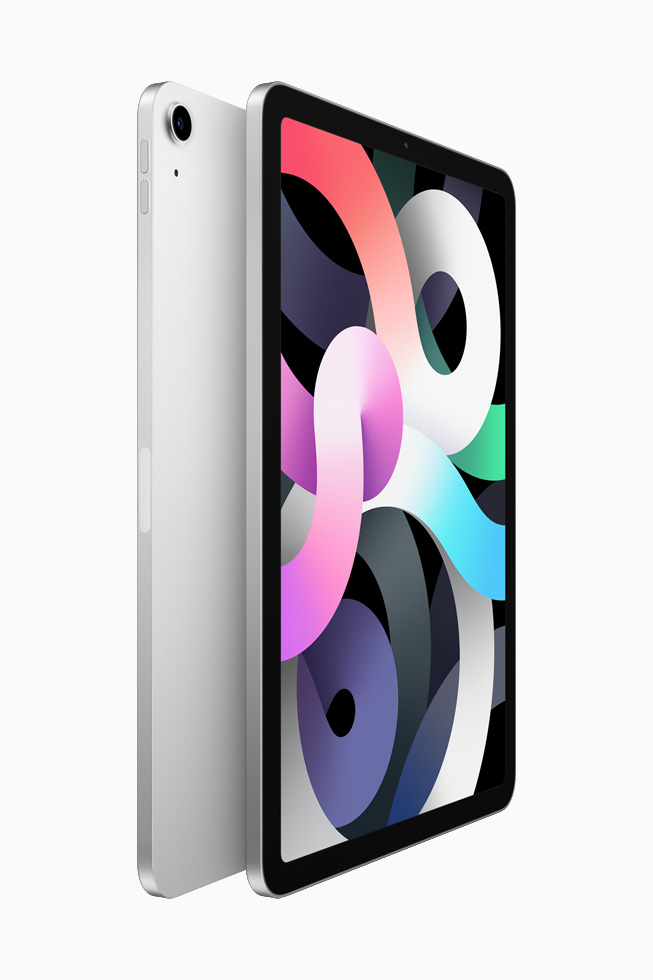 Two iPad Air back-to-back to each other in silver.
