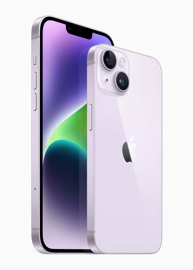 El iPhone 14 y iPhone 14 Plus morado.