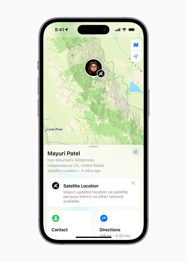 An iPhone user’s location is shown while hiking via Find My on iPhone.