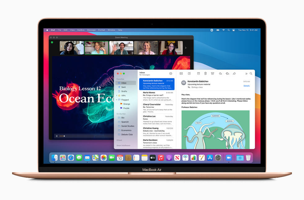 MacBook Air in rose gold. 