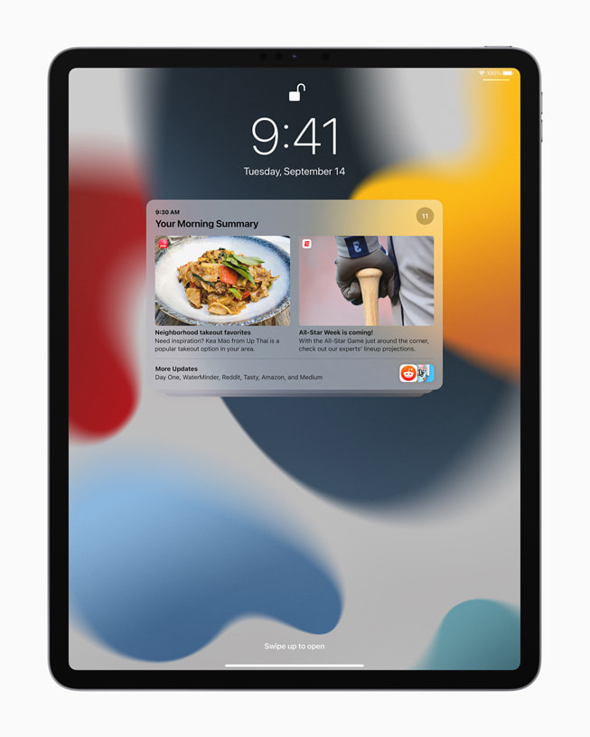 A notification summary on iPad Pro.