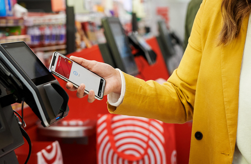 Customer using Apple Pay at Target.