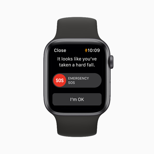 Fall detection alert on Apple Watch.