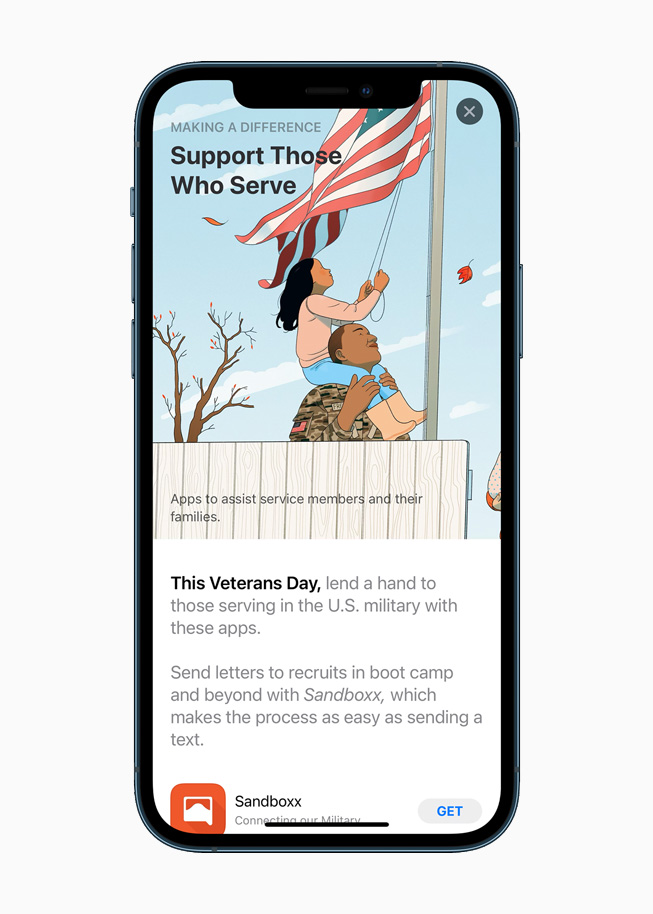 Support Those Who Serve App Store collection displayed on iPhone 12 Pro.