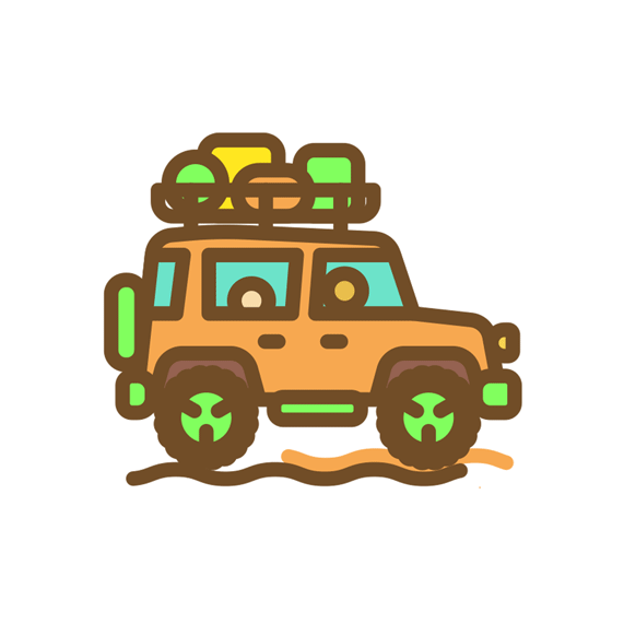 Animated jeep sticker for Apple Watch.