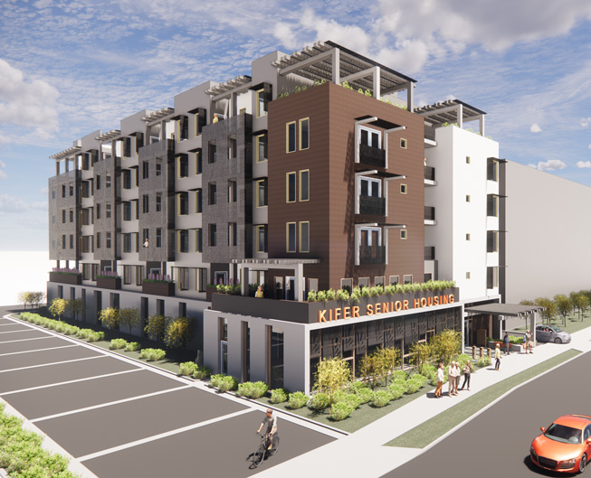 A rendering of the Abode Services project.