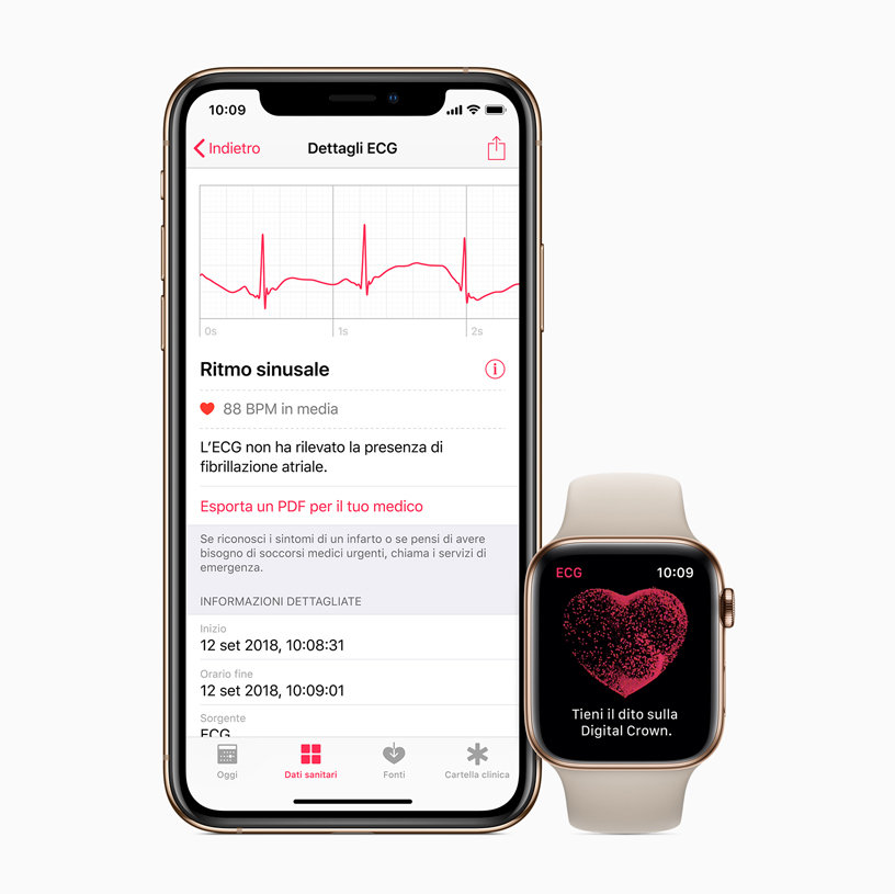 App Salute su iPhone e Apple Watch.
