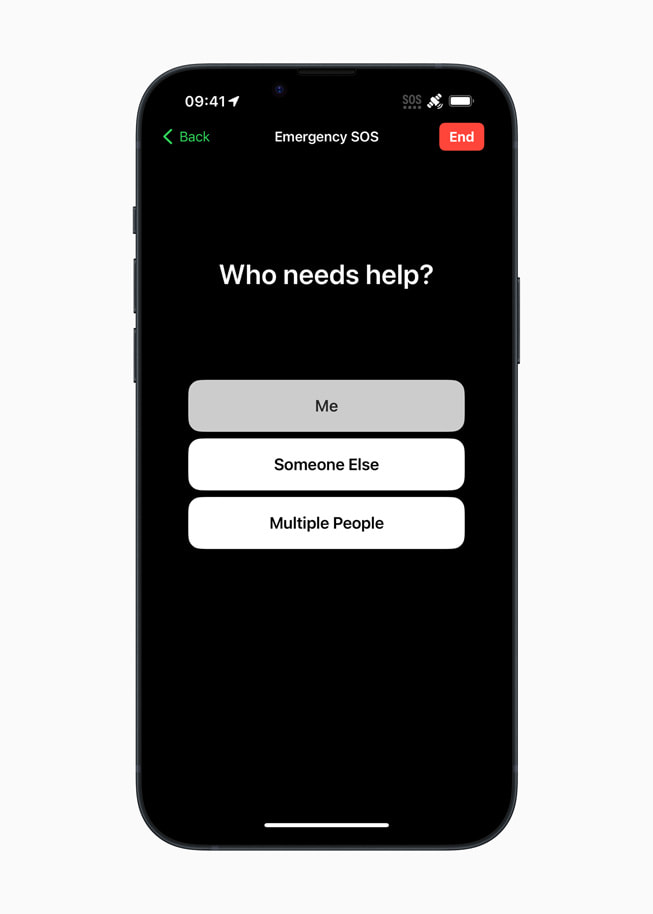 The questionnaire asks users “Who needs help?”