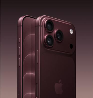iPhone 18 Pro, бордовий колір, вид збоку, частковий вигляд передньої панелі, дисплей із повноекранним дизайном, кнопка дії, кнопки регулювання гучності, iPhone 18 Pro, бордовий колір, вид збоку, повний вигляд задньої панелі, професійна система камер Fusion 48&nbsp;Мп, логотип Apple у центрі, бічна кнопка, кнопка контролера камери