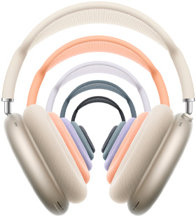 AirPods Max 2, kulak üstü kulaklık, mor renk, kulaklık yastığı, teleskobik kollar, taç kısmı