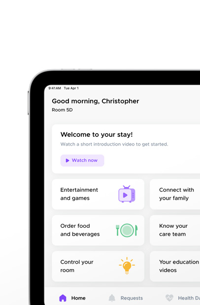 Mjukvara som visar appen Epic MyChart Bedside.