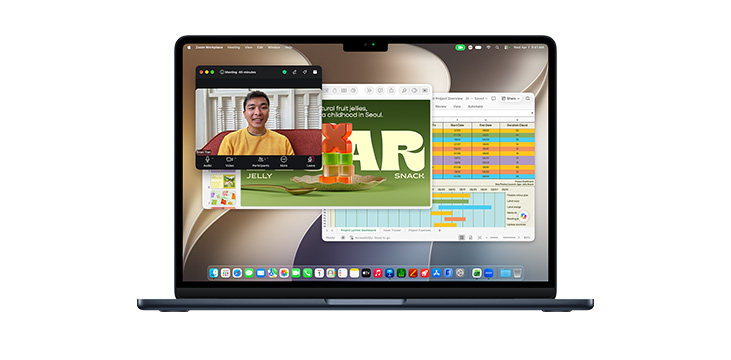 Trình diễn các ứng dụng như Microsoft PowerPoint và Tin Nhắn trên MacBook Pro M4.